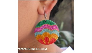Woman Fashion Woods Earring Painting